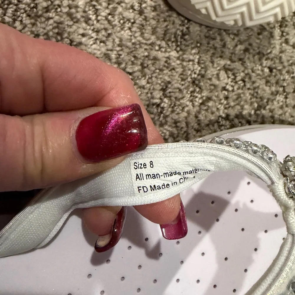 Volatile White Rhinestone Sandals - Picture 5 of 6